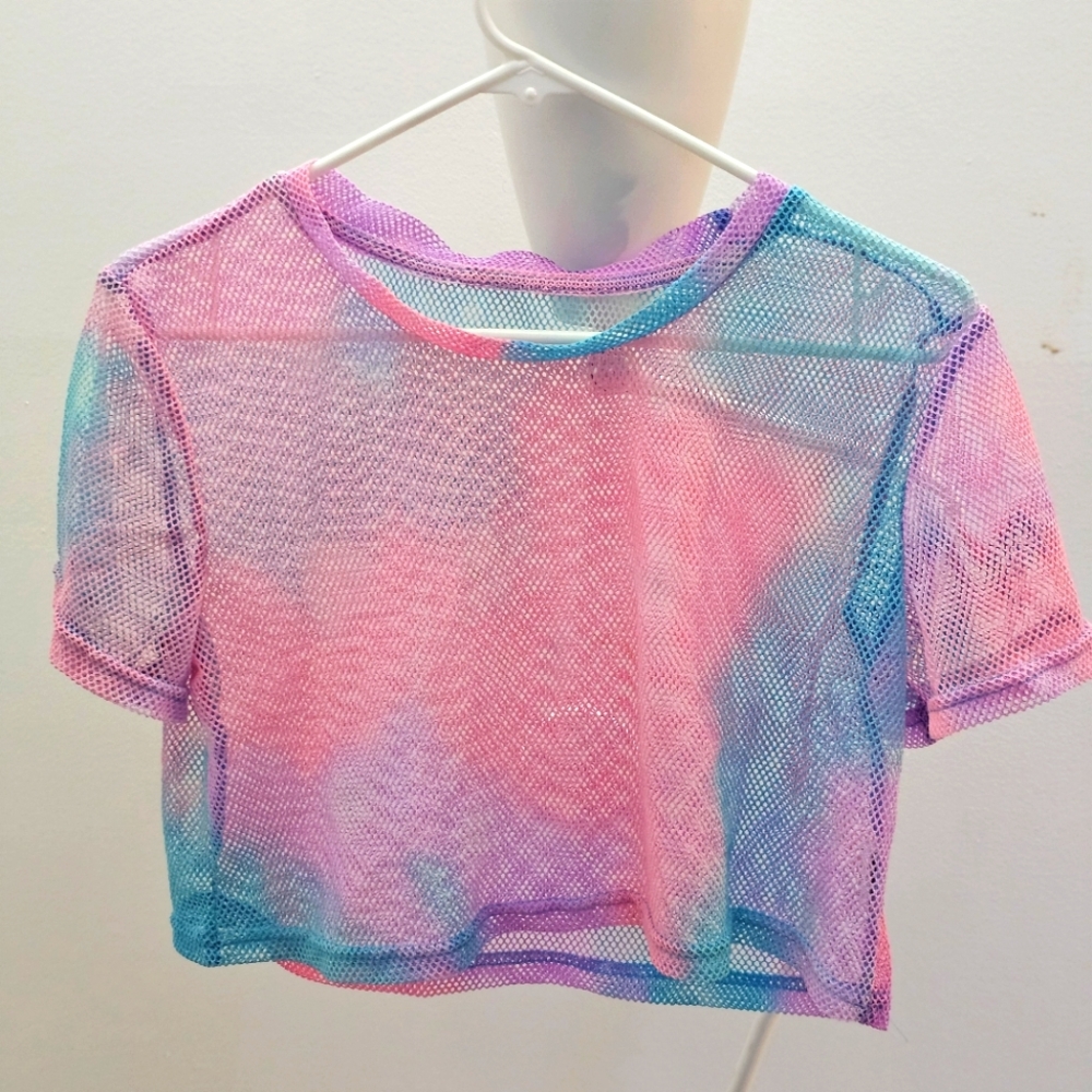 Mesh Fishnet Crop Top